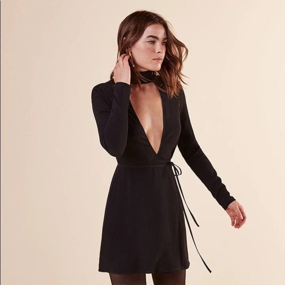 Reformation Campbell Black Dress